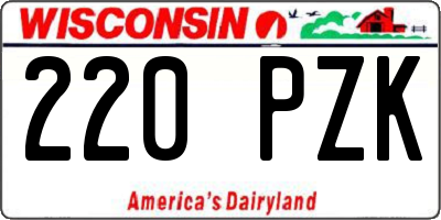 WI license plate 220PZK