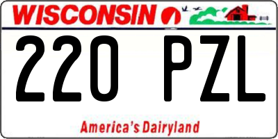 WI license plate 220PZL