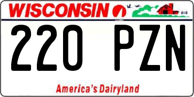 WI license plate 220PZN