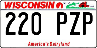 WI license plate 220PZP