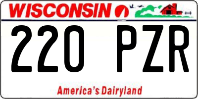 WI license plate 220PZR
