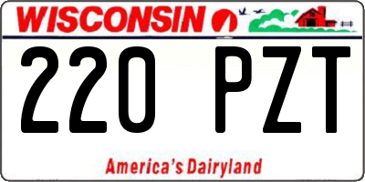 WI license plate 220PZT