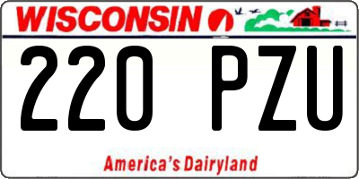 WI license plate 220PZU