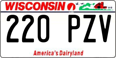 WI license plate 220PZV