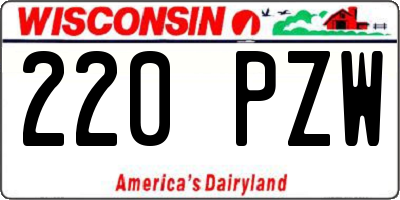 WI license plate 220PZW