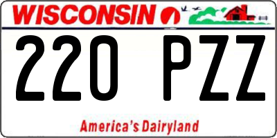 WI license plate 220PZZ
