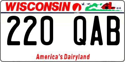WI license plate 220QAB