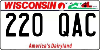 WI license plate 220QAC
