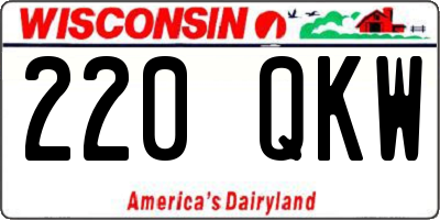 WI license plate 220QKW