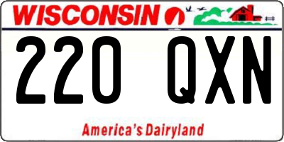 WI license plate 220QXN