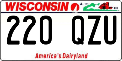 WI license plate 220QZU