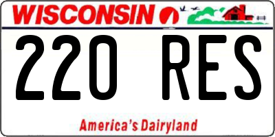 WI license plate 220RES