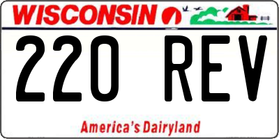 WI license plate 220REV