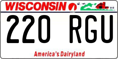 WI license plate 220RGU