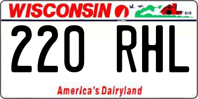 WI license plate 220RHL
