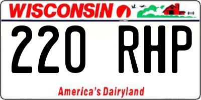 WI license plate 220RHP
