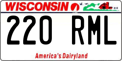 WI license plate 220RML