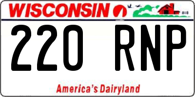 WI license plate 220RNP