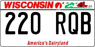 WI license plate 220RQB