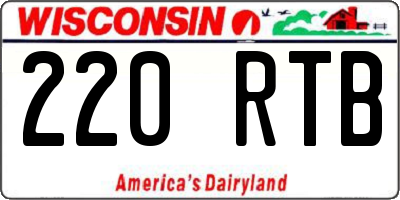 WI license plate 220RTB