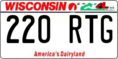 WI license plate 220RTG