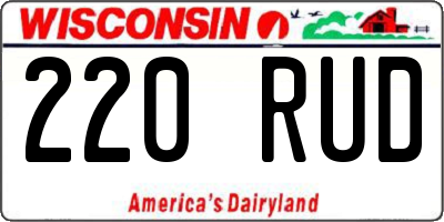 WI license plate 220RUD