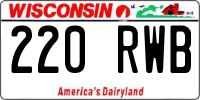 WI license plate 220RWB