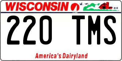 WI license plate 220TMS