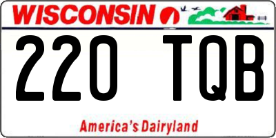 WI license plate 220TQB