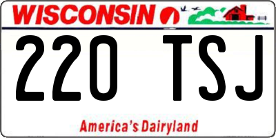 WI license plate 220TSJ