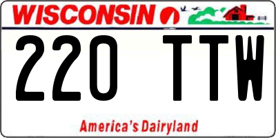 WI license plate 220TTW