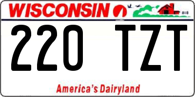WI license plate 220TZT