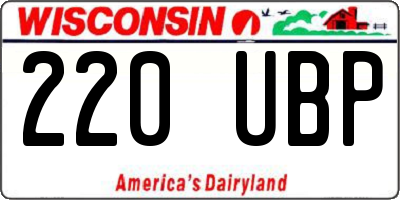 WI license plate 220UBP