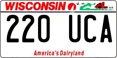WI license plate 220UCA