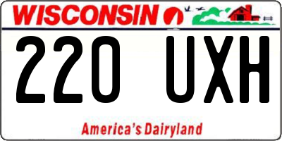 WI license plate 220UXH