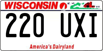 WI license plate 220UXI