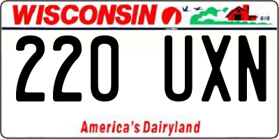 WI license plate 220UXN