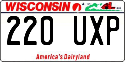 WI license plate 220UXP