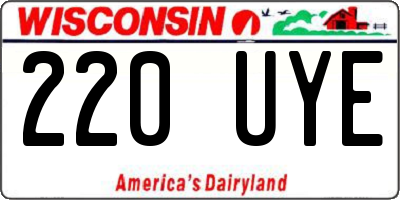 WI license plate 220UYE