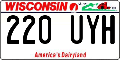 WI license plate 220UYH