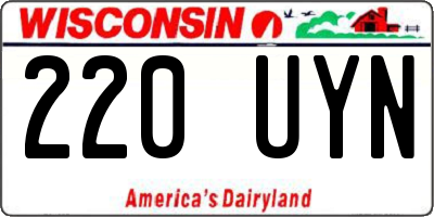WI license plate 220UYN