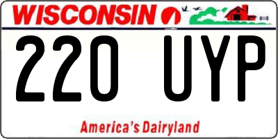 WI license plate 220UYP