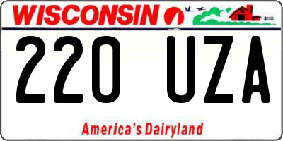 WI license plate 220UZA