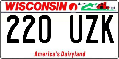 WI license plate 220UZK