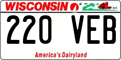 WI license plate 220VEB