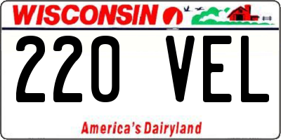 WI license plate 220VEL