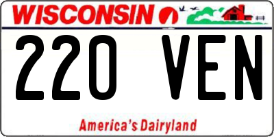 WI license plate 220VEN