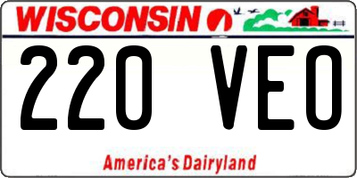 WI license plate 220VEO
