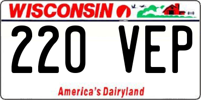 WI license plate 220VEP