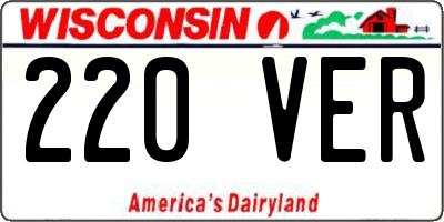 WI license plate 220VER